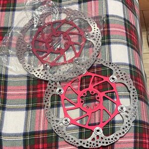 NEW IN BAG Pair of red Anodized floating Rotors 6 bolt